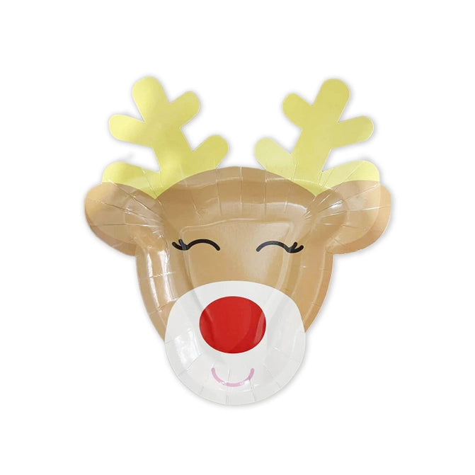Christmas Rudolph Paper Plate, Christmas Party Supplies