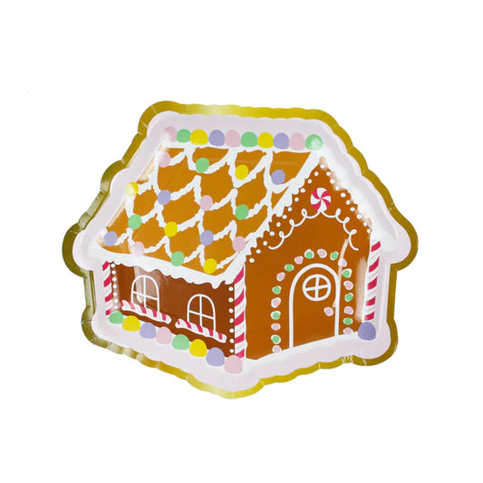 Gingerbread House Paper Plate, Christmas Party Supplies
