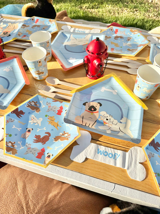 Picnic in a Box, Dog Party Supplies, Dog Themed Birthday Supplies