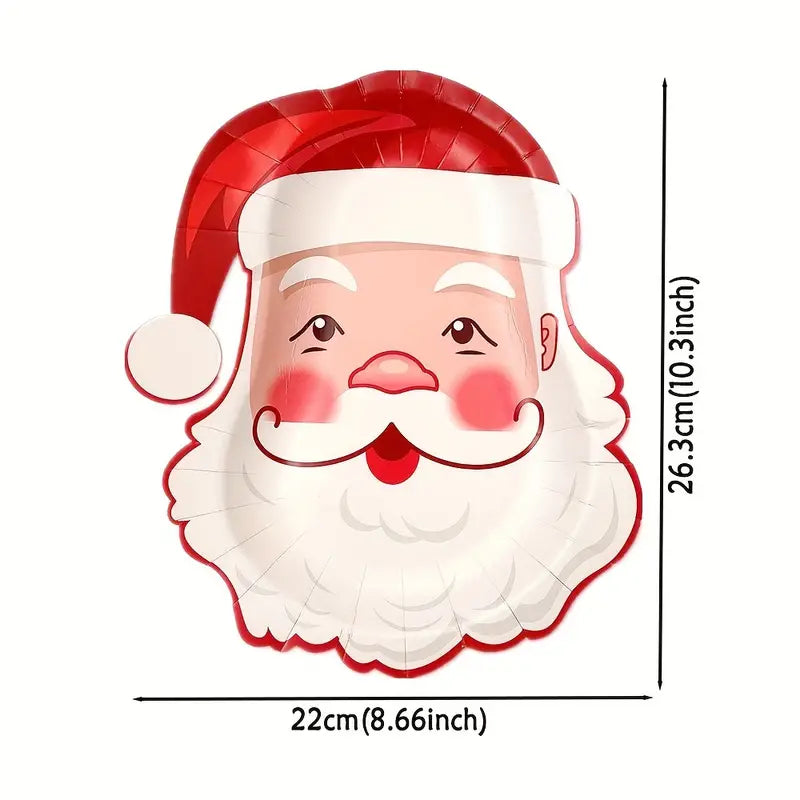 Santa Clause Paper Plate, Christmas Party Supplies