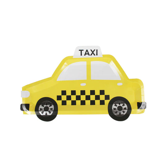 Taxi Paper Plate, Party Decorations, Transportation Party Supplies