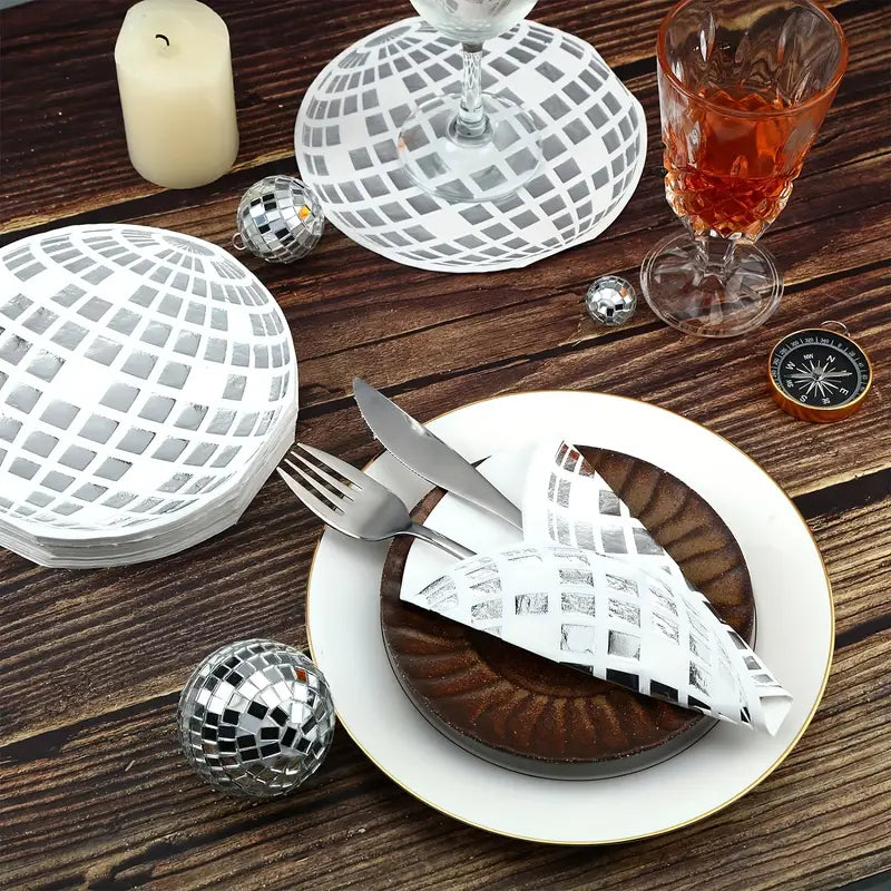 Disco Ball Napkin, Party Supplies, Groovy Decorations