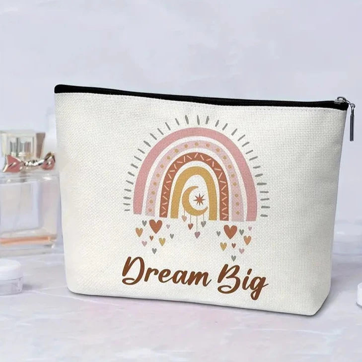 Boho Rainbow Makeup Bag, Travel Bag, Rainbow Cosmetic Bag