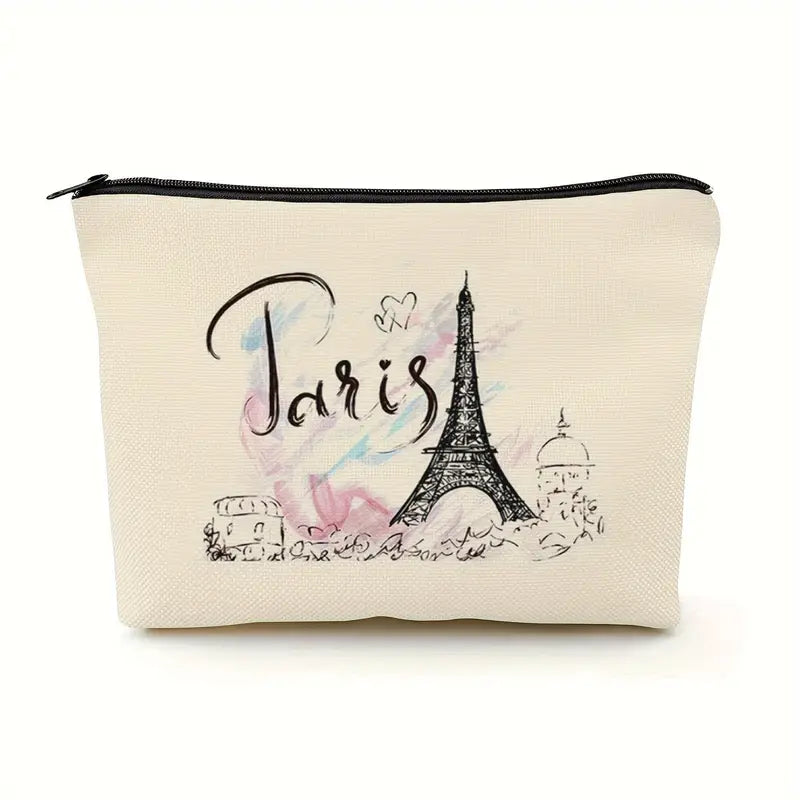 Paris Makeup Bag, Travel Bag, Paris Coin Purse