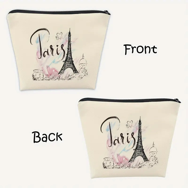 Paris Makeup Bag, Travel Bag, Paris Coin Purse