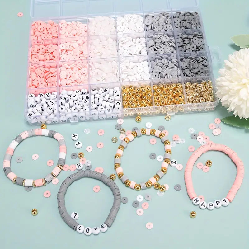 Pink & Gray Friendship Bracelet Kit | Party crafts + Gift Idea